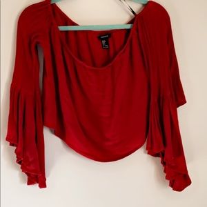 Off the shoulder cropped blouse